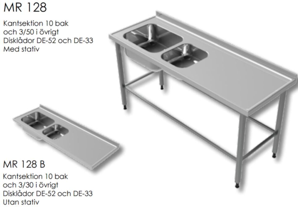 Rostfri diskbänk (3200x650xH900) mm - Bild 3