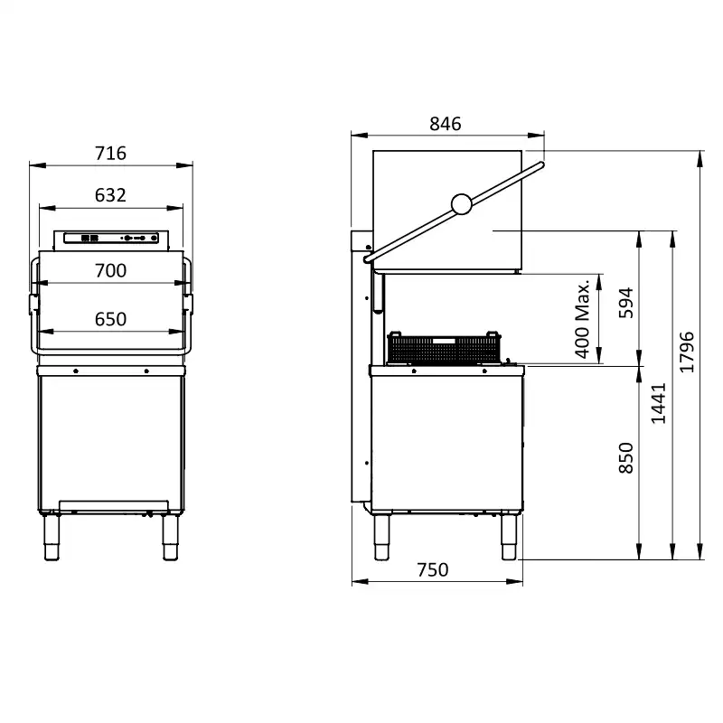 ELFRAMO Diskmaskin C 44 DGT ritning