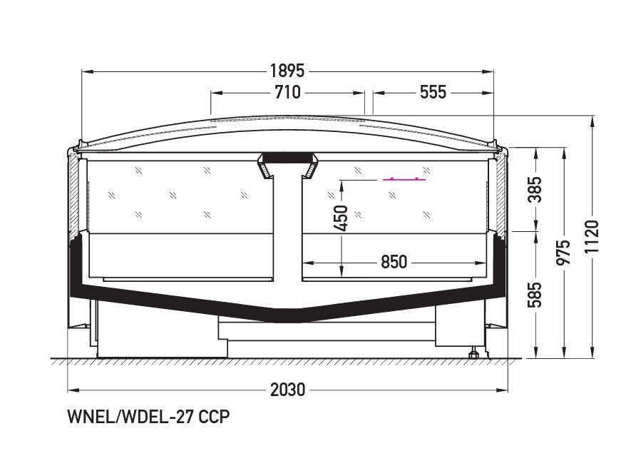 JBG Frysgondol plugg-in med skjutlock WNEL-27-2500 - Bild 3