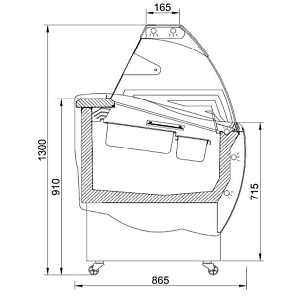 Juka kulglassdisk Cornetti ritning standard version