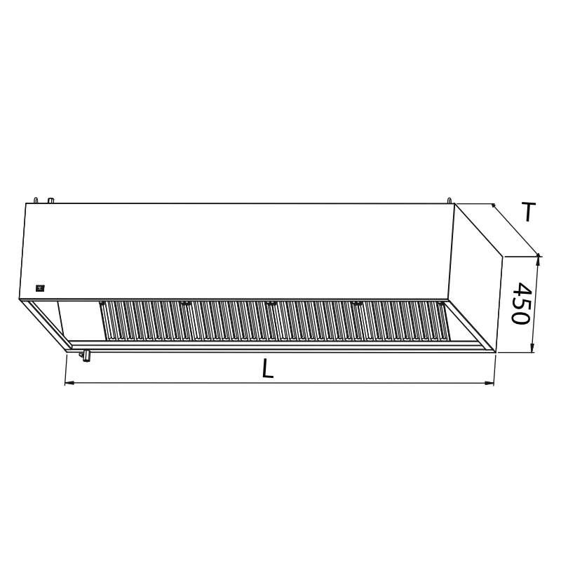 Walpol ventilationskåpa model B01K, ritning
