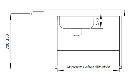 Inmatningsbänk med disklåda DE-55 1200x650x900 mm - Bild 3